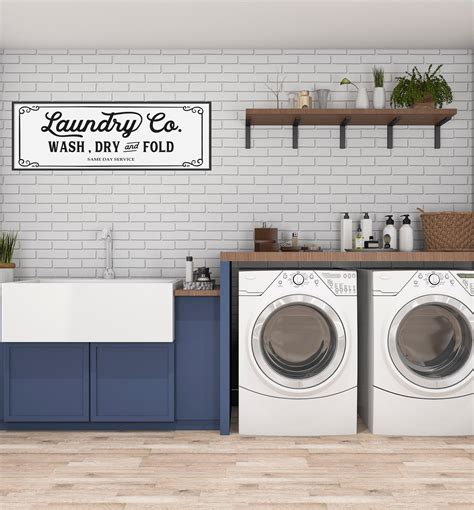 Laundry Co Wash Dry And Fold Laundry Room Sign Laundry Etsy