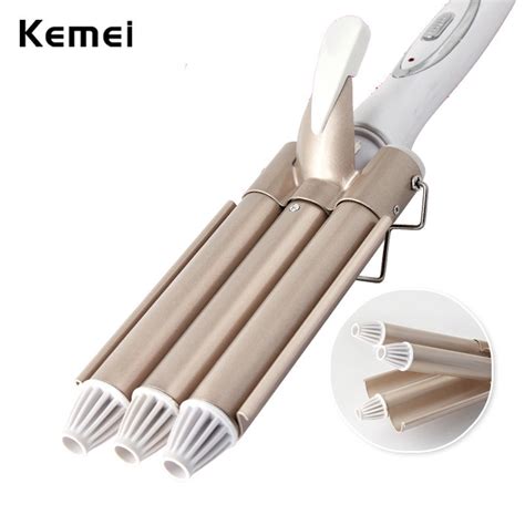 Kemei 1010 Curling Iron Ceramic Triple Barrel Hair Styler Hair Waver Styling Tools 110 220v