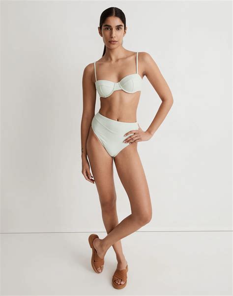 Ribbed High Cut Bikini Bottom
