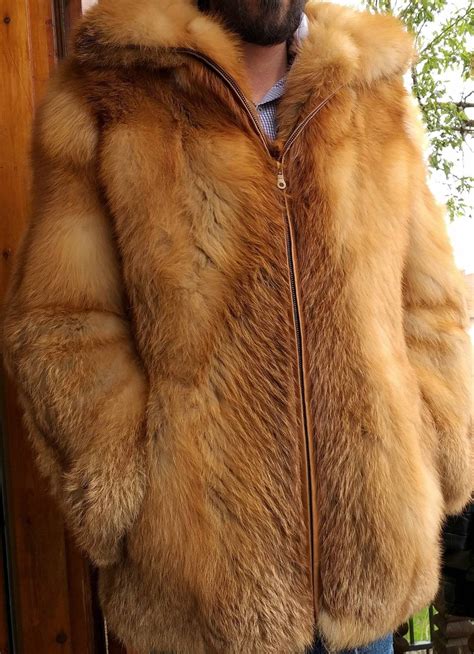 Men S Red Fox Coat Brand New Real Natural Genuine Fur