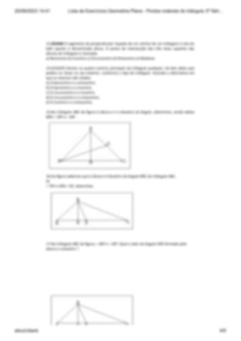 SOLUTION Lista De Exerc Cios Geometria Plana Pontos Not Veis Do Tri