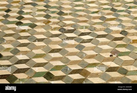 A Roman Mosaic Floor Depicts An Optical Illusion At The House Of The