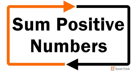 How To Sum Only Positive Or Negative Numbers In Excel