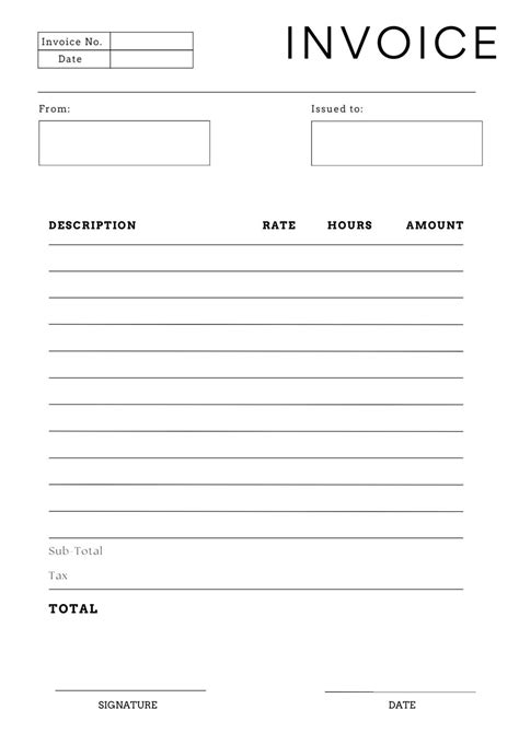 Free Printable Blank Invoice Templates [pdf Included] Printables Hub