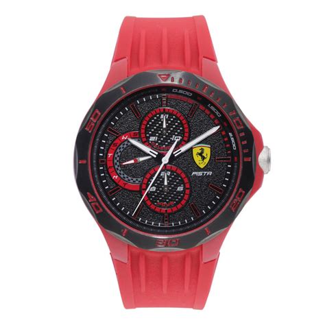 Scuderia Ferrari Pista Analogue Black Round Dial Men S Watch 0830723