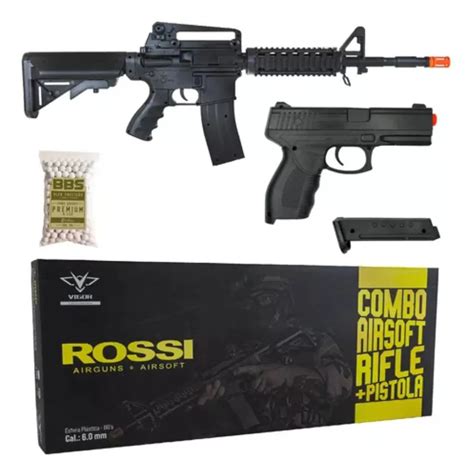 Rifle Airsoft Mm M E Pistola Vigor Spring Rossi E Alvos