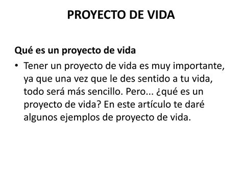 Planificación Del Proyecto De Vida Ppt