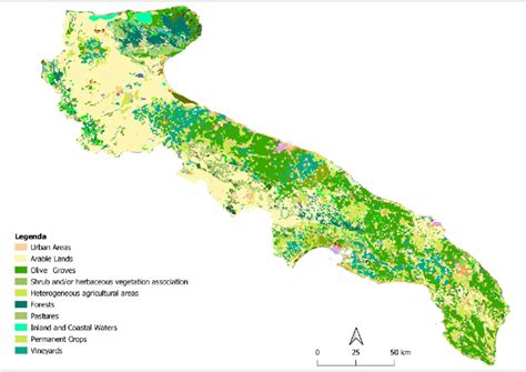 Simplified CORINE Land Cover Map 2018 At The Scale Of 1 100 000 With A