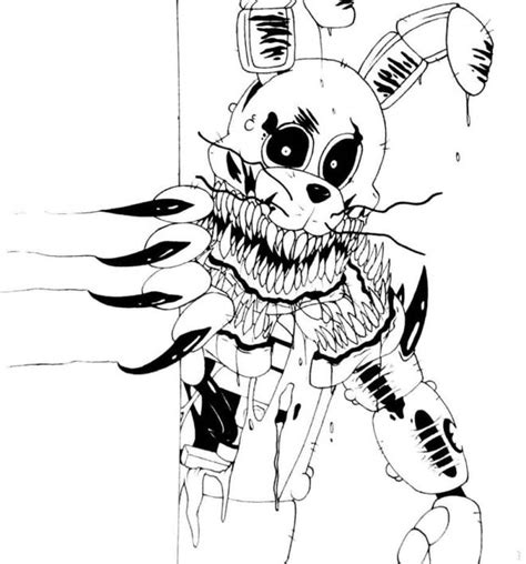 Coloriage Bonnie Avec Des Dents Qui Font Peur Dessin Gratuit Imprimer