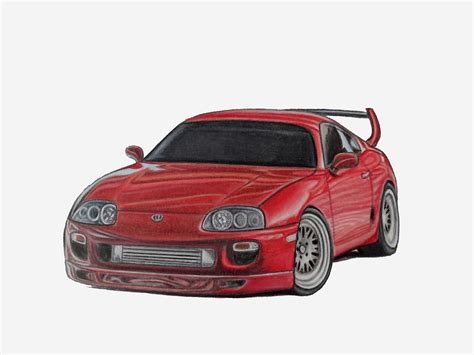 Toyota Supra Mk4 Póster Dibujo De Coche Realista Etsy México