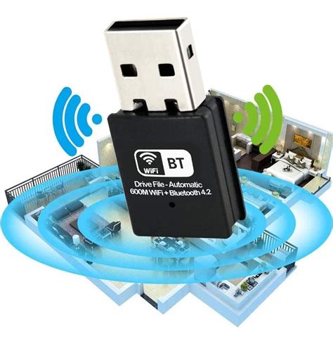 Adaptador Wifi Bluetooth Usb Inalámbrico De 600mbps Meses Sin Intereses