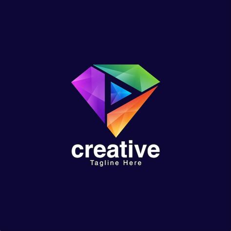 Premium Vector | Creative Diamond Logo For Media And Entertainment