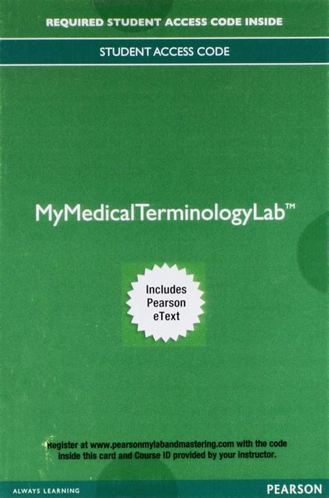 Mylab Medical Terminology With Pearson Etext Access Card For