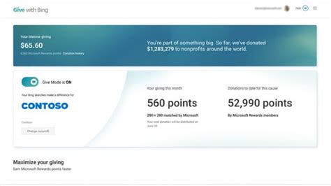 How To Use Microsoft Rewards And Give With Bing