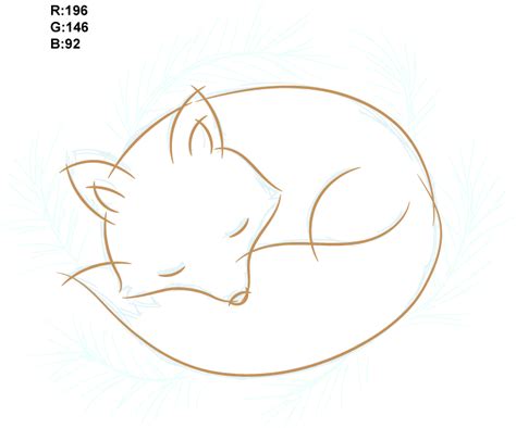 Sleeping Fox Drawing Outline - Sleeping Fox Outline,png download, transparent png image | Fox ...