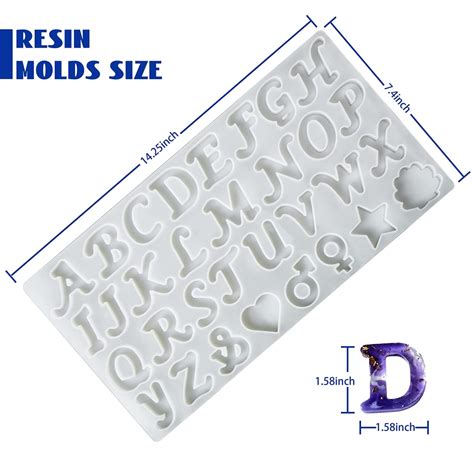 164Pcs Alphabet Resin Molds Kit, Silicone Molds for Resin Casting DIY, Letter & Ornament Epoxy ...