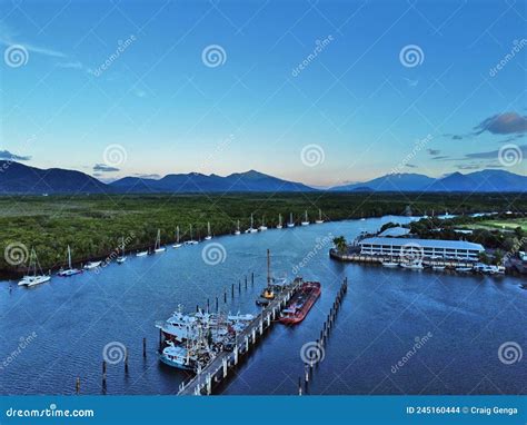 Dusk Aerial Cityscape In Olhao Algarve Fishing Village View Of Ancient