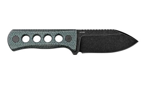 QSP Knife Canary QS141 D2 Blackwashed Denim Micarta Neck Knife