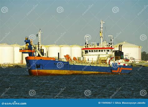Carrier Ship, Factory in Spain Stock Image - Image of platform ...
