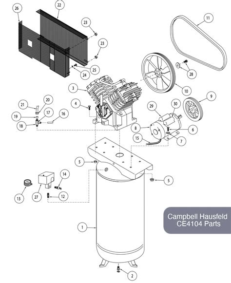 Campbell Hausfeld 80 Gal Air Compressor Ce4104 Parts