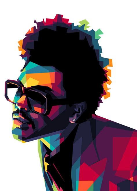 The Weeknd Pop Art Poster Picture Metal Print Paint By Color Work