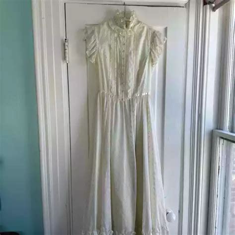 Vintage Gunne Sax By Jessica Mcclintock Gauze Eyelet Prairie Maxi Dress