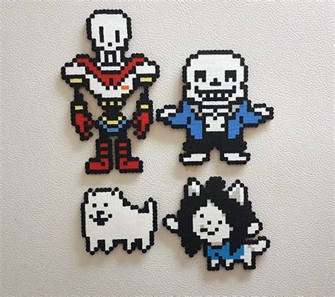 Undertale Perlers Sans Papyrus Temmie Annoying Dog Wall Art 8 Bit