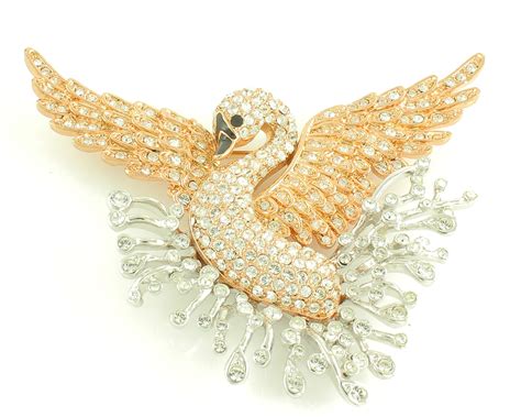 Nolan Miller Glamour Collection Blissful Signature Swan Pin Brooch