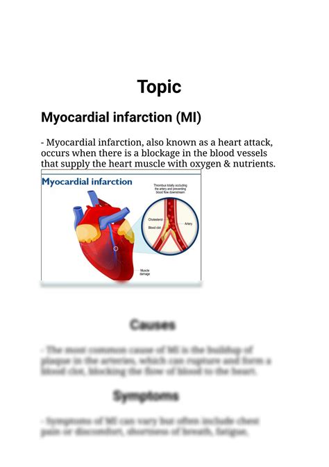 Solution Myocardial Infarction Studypool