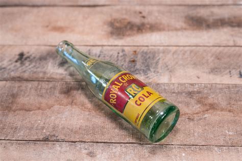 Vintage Royal Crown Rc Cola Oz Bottle Acl Glass Bottle Red Yellow Soda Pop