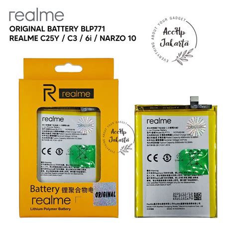 Jual Baterai Batre Realme C25Y C3 6i Narzo 10 BLP 771 BLP771 Batrai