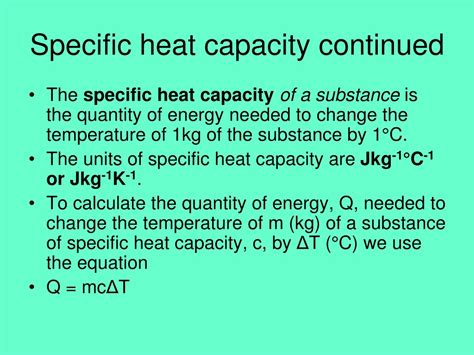 Ppt Heat Capacity And Specific Heat Capacity Powerpoint Presentation