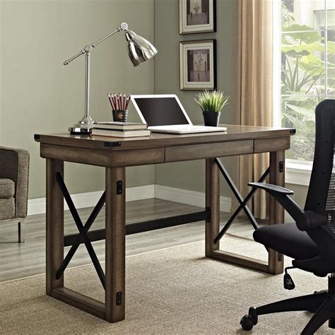 15 The Best Natural Wood And Black Metal Office Desks