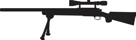 Sniper Hunting Rifle Icon On White Background Sniper Rifle Sign Flat