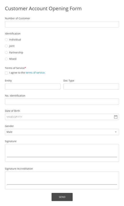 Free Customer Account Opening Form Template 123formbuilder