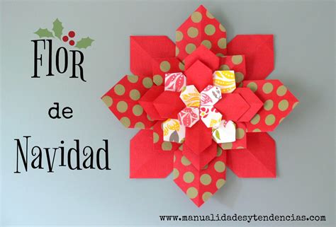 Flor De Navidad De Papel Christmas Paper Flower Handbox Craft