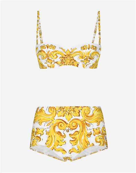 Majolica Print Balconette Bikini Top And Bottoms In Print For Women