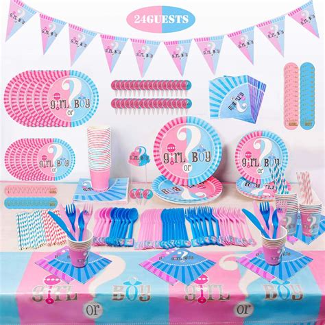 Amazon Gender Reveal Party Supplies Tableware Set Pcs Baby