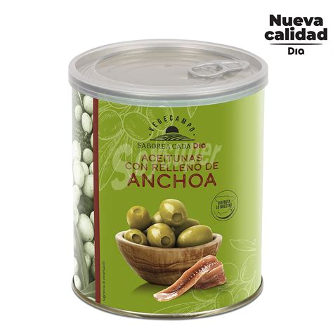 Dia Aceitunas Rellenas De Anchoa Vegecampo Lata Gr