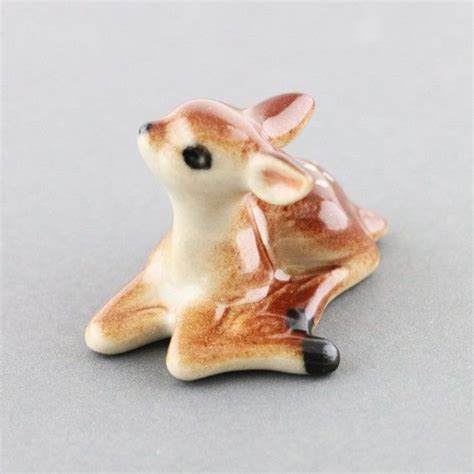 Miniature Baby Deerfawn Collection Tiny Ceramic Deerceramic Deer