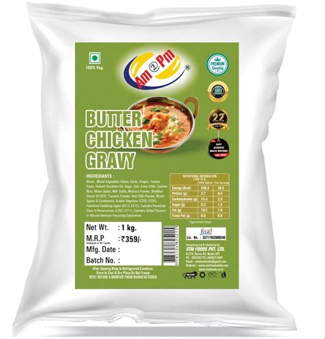 Savory Vegetables Spices Condiments Butter Chicken Gravy 1 Kg