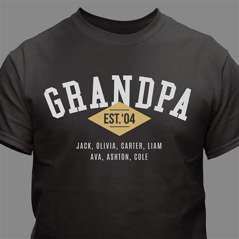 Personalized Grandpa Established T Shirt Grandpa Established Funny