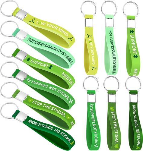 Amazon Pcs Mental Health Awareness Silicone Keychain Green