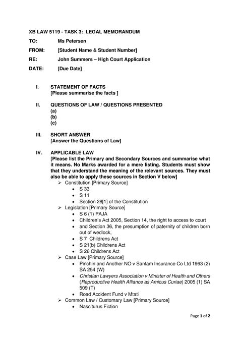 Legal Memo Template 210901 154741 210901 182927 Page 1 Of 2 Xb Law