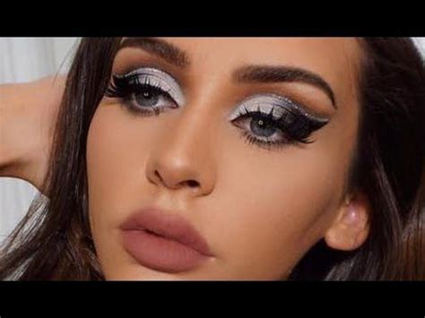 BLACK SILVER CUT CREASE MAKEUP TUTORIAL Carli Bybel Maquillaje De