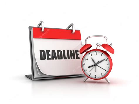Premium Photo | Rendering Illustration of Clock with DEADLINE Calendar