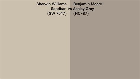 Sherwin Williams Sandbar SW 7547 Vs Benjamin Moore Ashley Gray HC 87