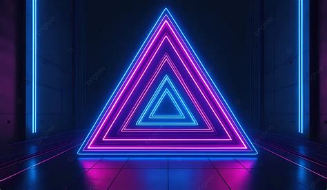 Triangle Neon On Black Background Triangle Neon Light Triangle Background Image And Wallpaper