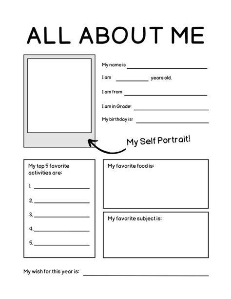 Free And Printable All About Me Worksheet Templates Canva