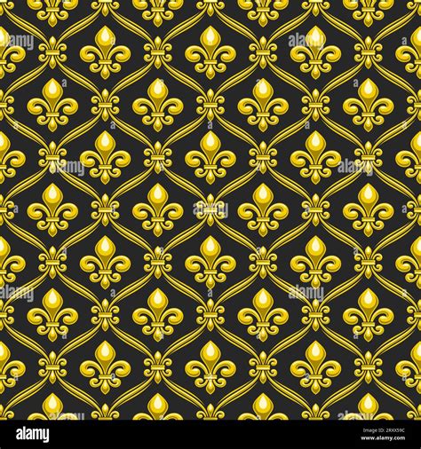 Vector Fleur De Lis Seamless Pattern Square Repeat Background With